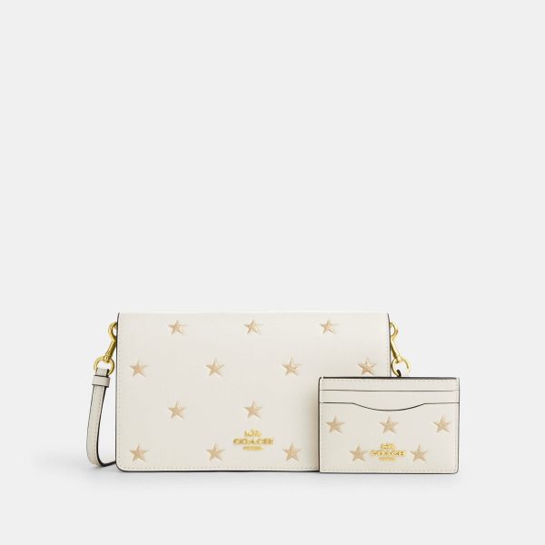 Coach Cartera Anna Foldover y Card Case Boxed Set Estrellas  *en existencia* Sale