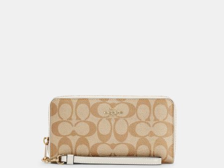 Coach Cartera Zip Around Wristlet Grande Signature Canvas *bajo pedido* Online