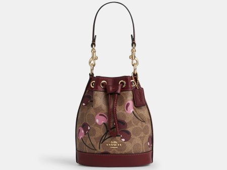 Coach Bolsa Mini Bucket Print Cherry en Signature Canvas *bajo pedido* Sale