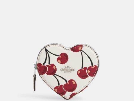 Coach Cartera Hear Coin Case Print Cherry *bajo pedido* For Discount