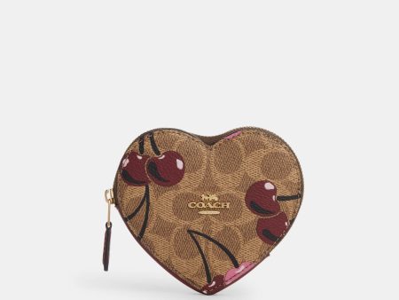 Coach Cartera Corazón Coin Case Print Cherry en Signature Canvas *bajo pedido* Online