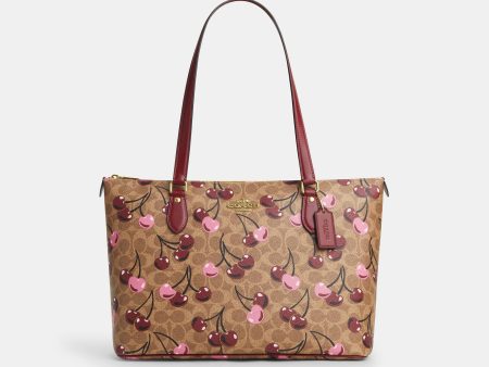 Coach Bolsa Galery Tote Print Cherry en Signature Canvas *bajo pedido* For Cheap