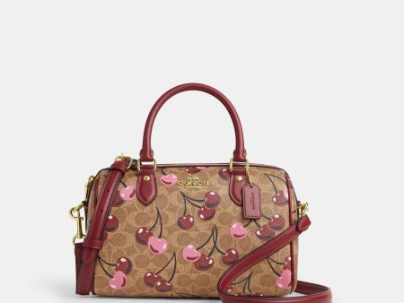 Coach Bolsa Rowan Satchel Print Cherry en Signature Canvas *bajo pedido* Hot on Sale