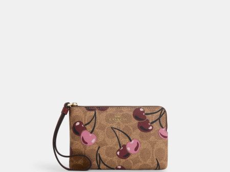 Coach Wristlet Print Cherry en Signature Canvas bajo pedido* Sale