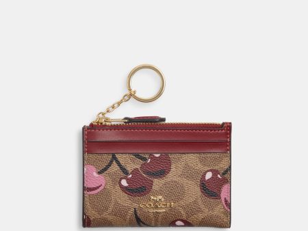 Coach Cartera Mini Skinny ID Case Print Cherry en Signature Canvas *bajo pedido* on Sale