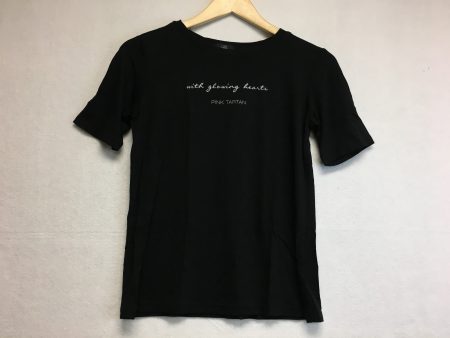 New PINK TARTAN With Glowing Heart Small Print Tee Black XS Online Hot Sale