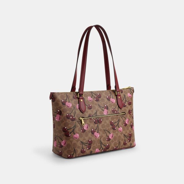 Coach Bolsa Galery Tote Print Cherry en Signature Canvas *bajo pedido* For Cheap