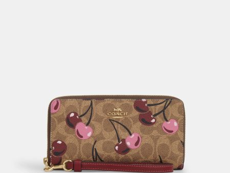 Coach Cartera Long Zip Around Print Cherry en Signature Canvas bajo pedido* on Sale