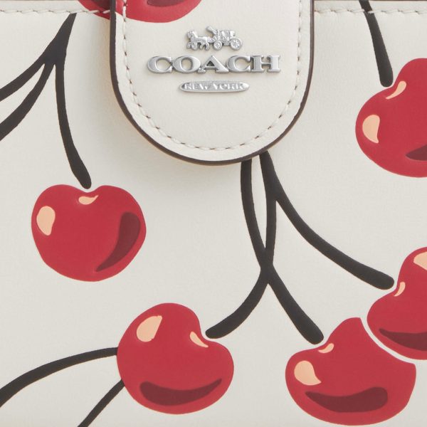 Coach Cartera Medium Corner Zip Print Cherry *bajo pedido* Sale